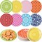 48 Pcs 7 Inch Colored Paper Plates Colorful Disposable Party Plates Multicolor Dessert Cake Plates Decoration for Birthday Baby Shower Graduation Party Supplies